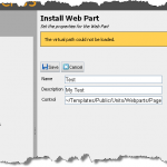 EPiServer: 'The virtual path could not be loaded' error when registering Web Parts in admin mode